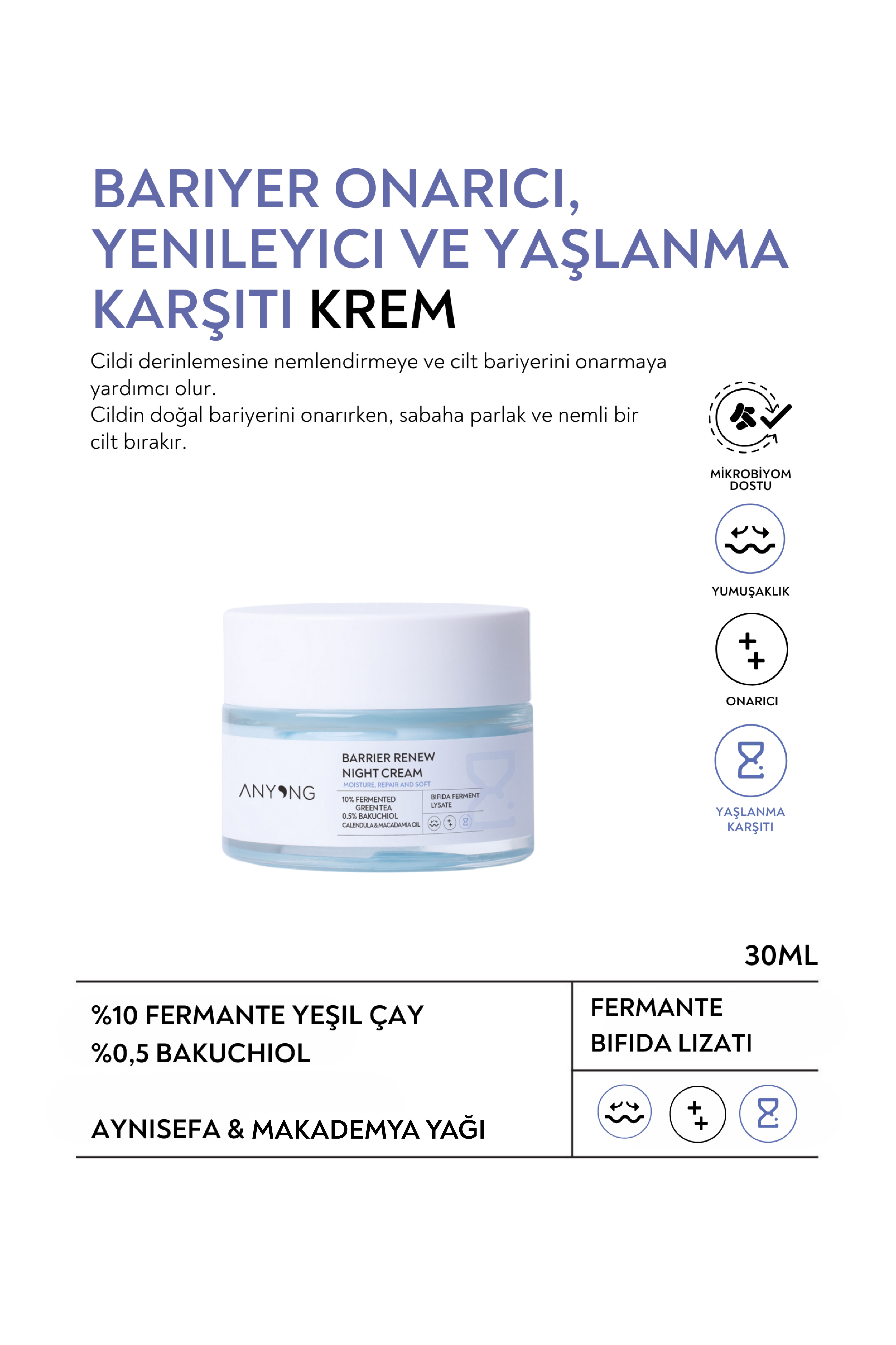 Bariyer Onarıcı, Yenileyici ve Yaşlanma Karşıtı Krem