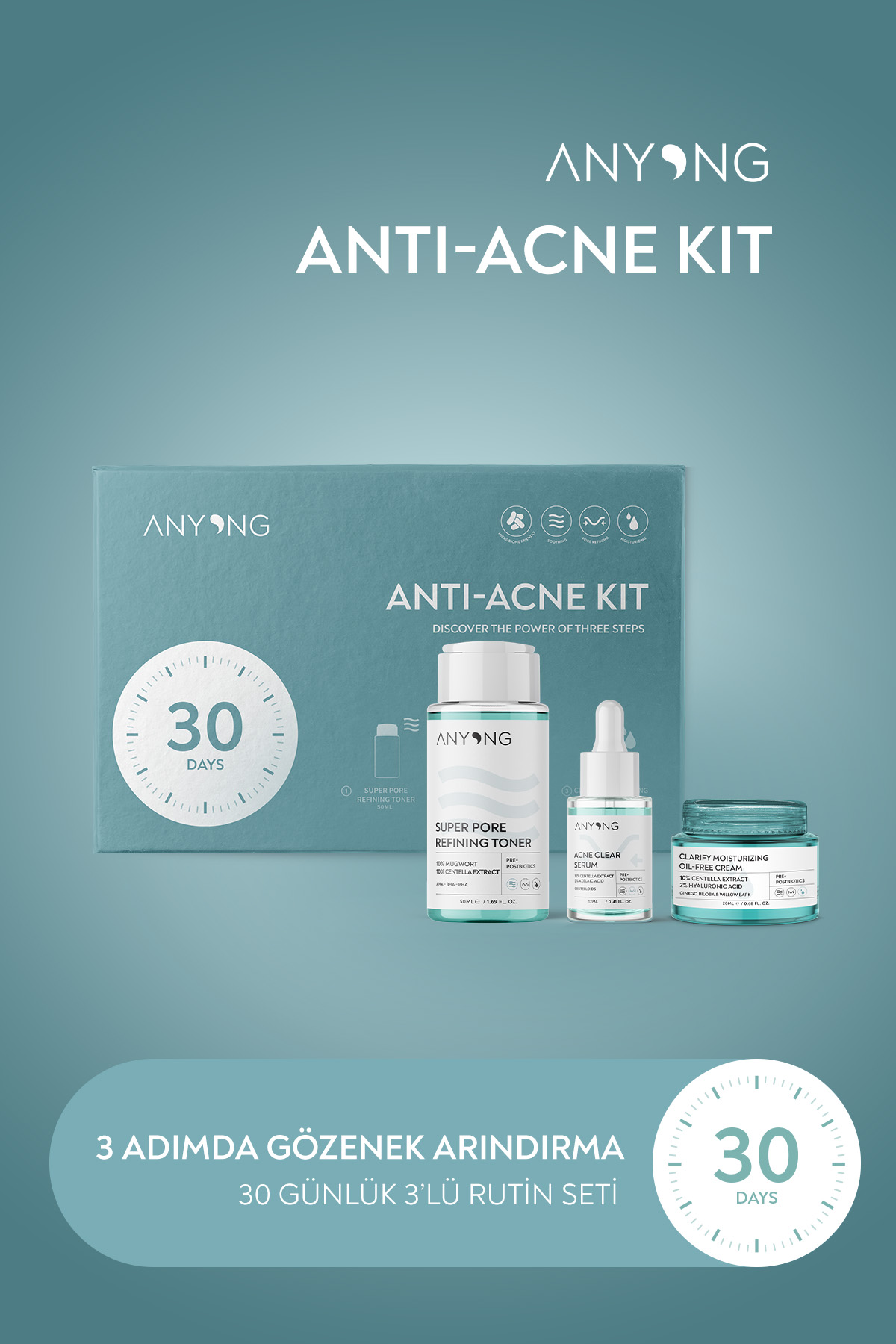 Akne ve Gözenek Karşıtı Kit