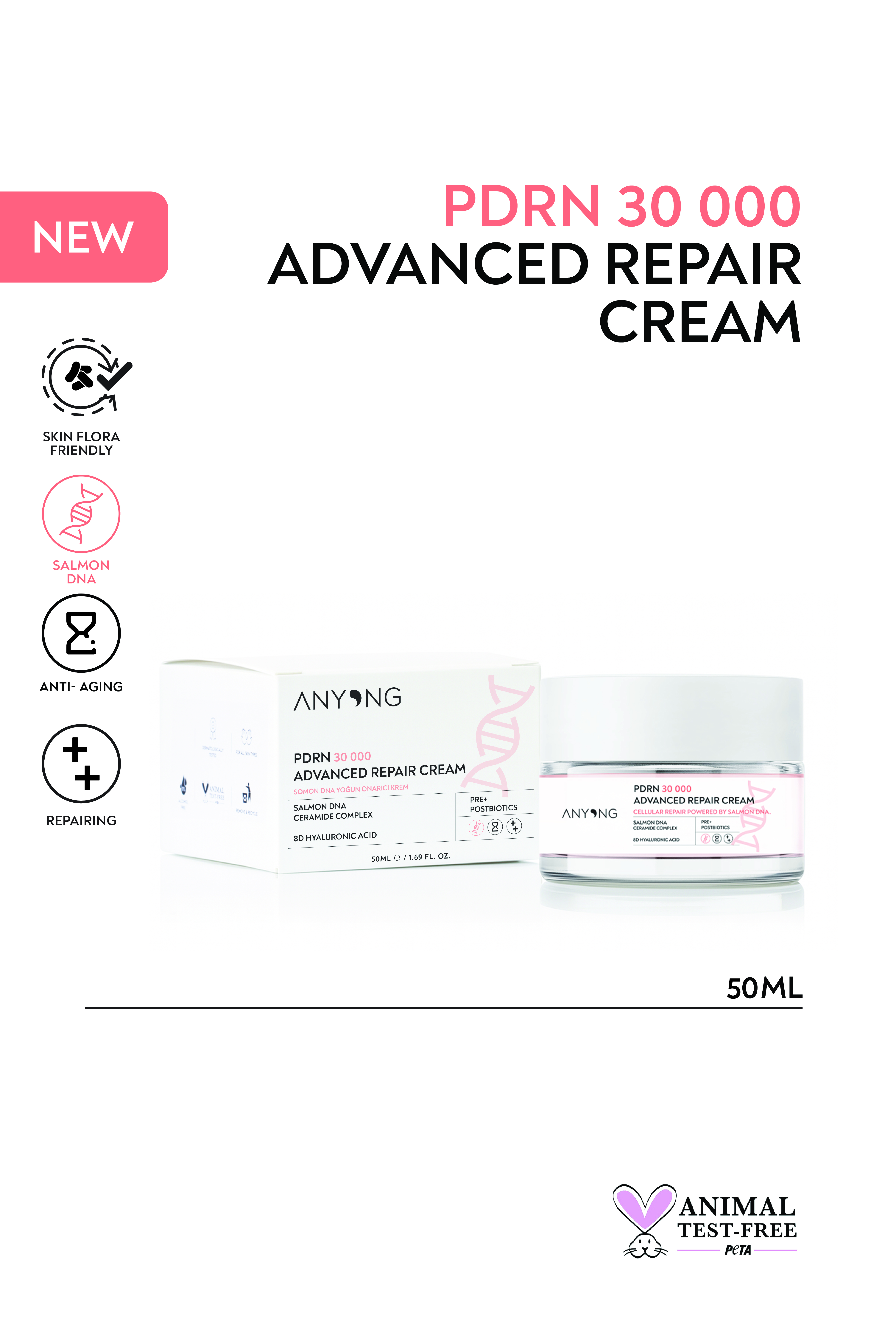 PDRN 30000 Advanced Repair Cream – Salmon DNA Intensive Repair Cream 50 ml