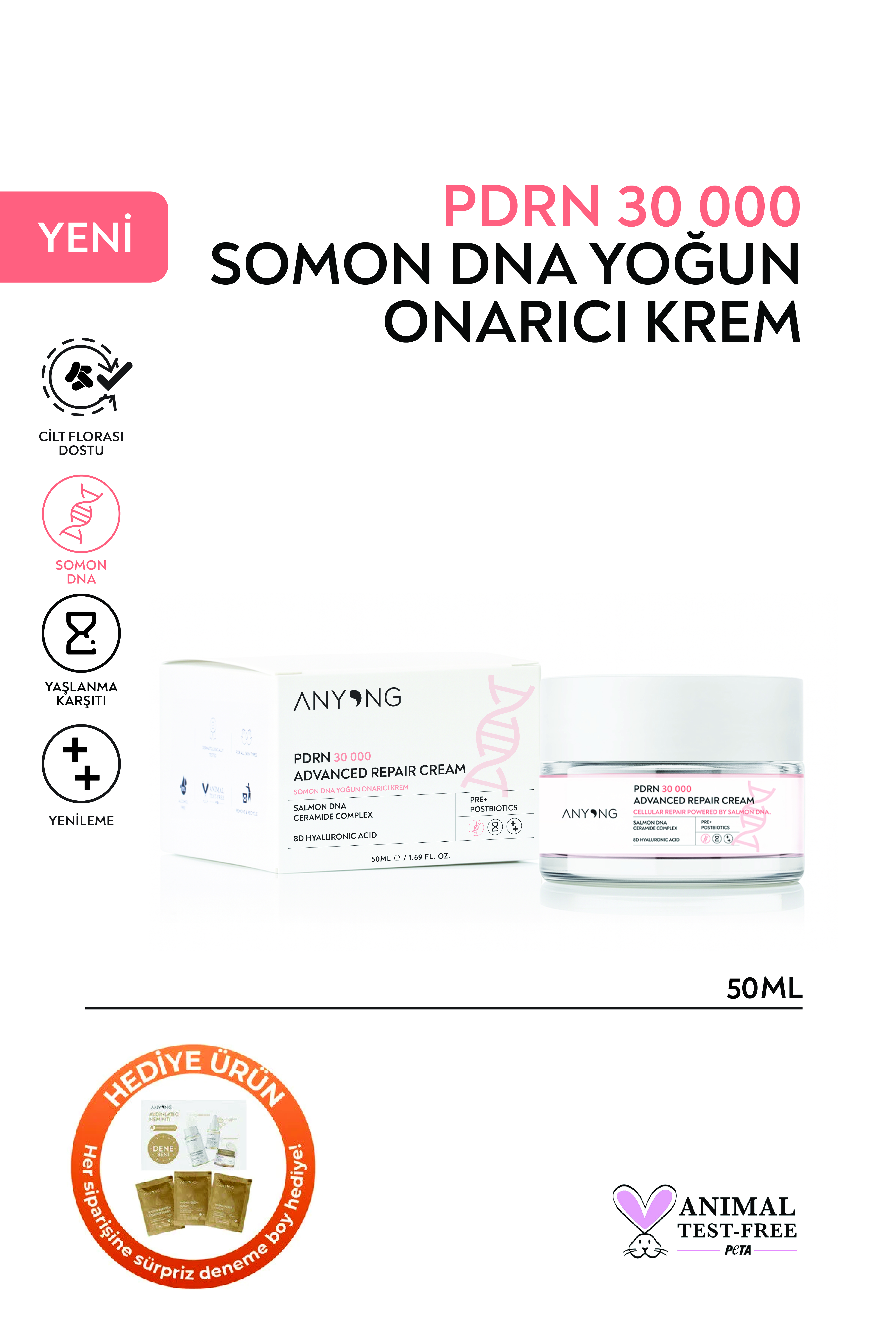PDRN 30.000 Advanced Repair Cream – Somon DNA Yoğun Onarıcı Krem 50 ml
