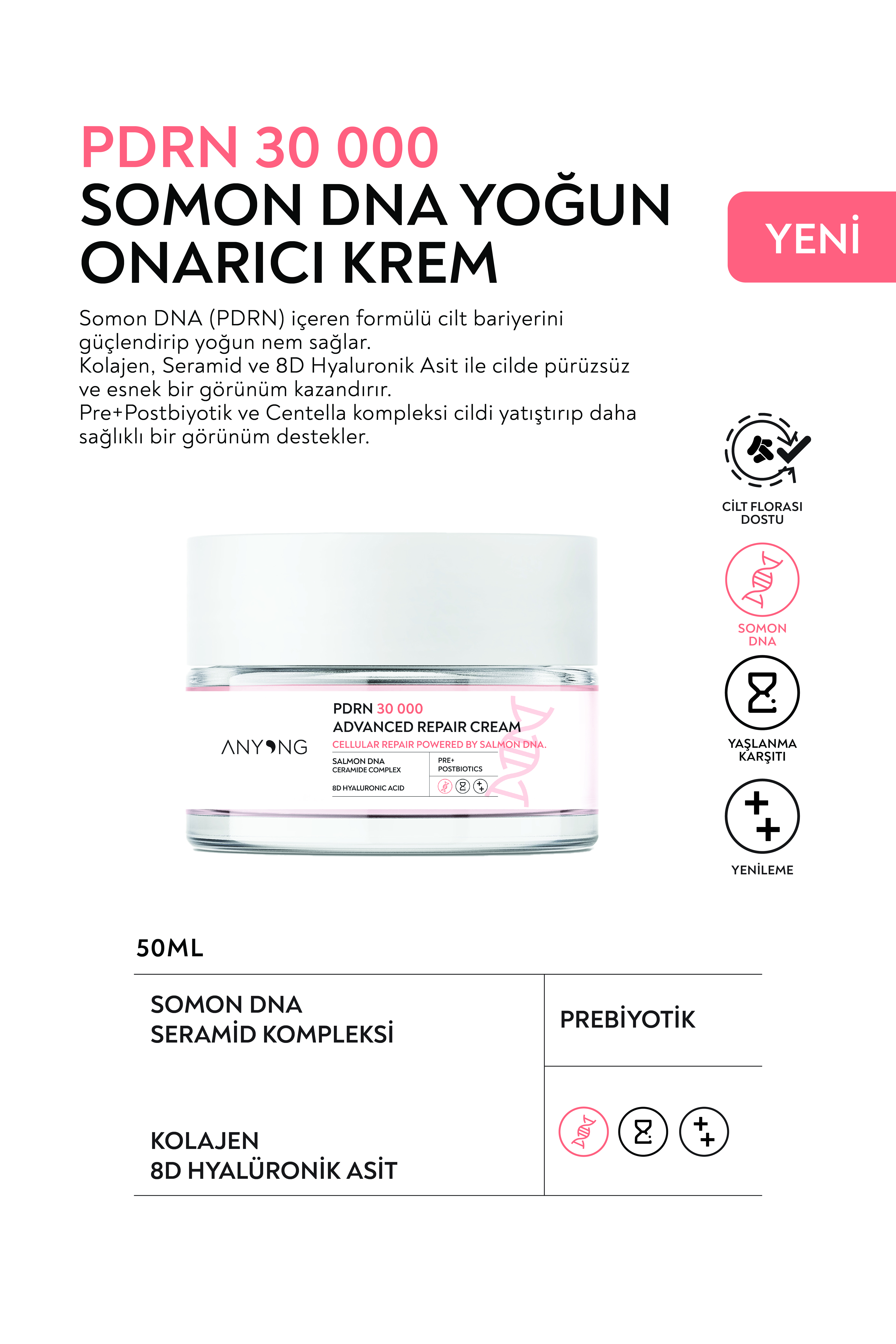 PDRN 30.000 Advanced Repair Cream – Somon DNA Yoğun Onarıcı Krem 50 ml