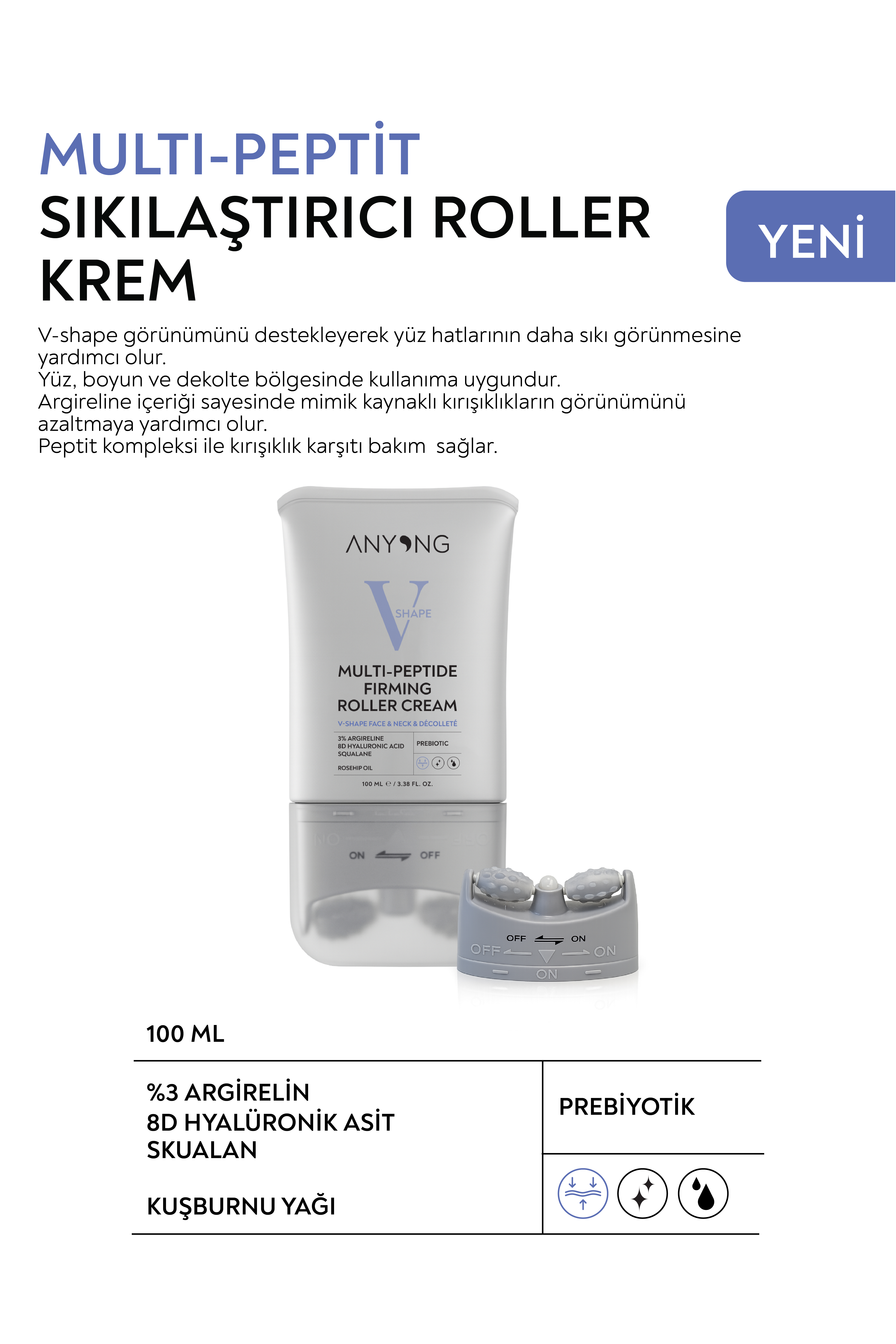 V Shape Multi-Peptide Sıkılaştırıcı Roller Krem