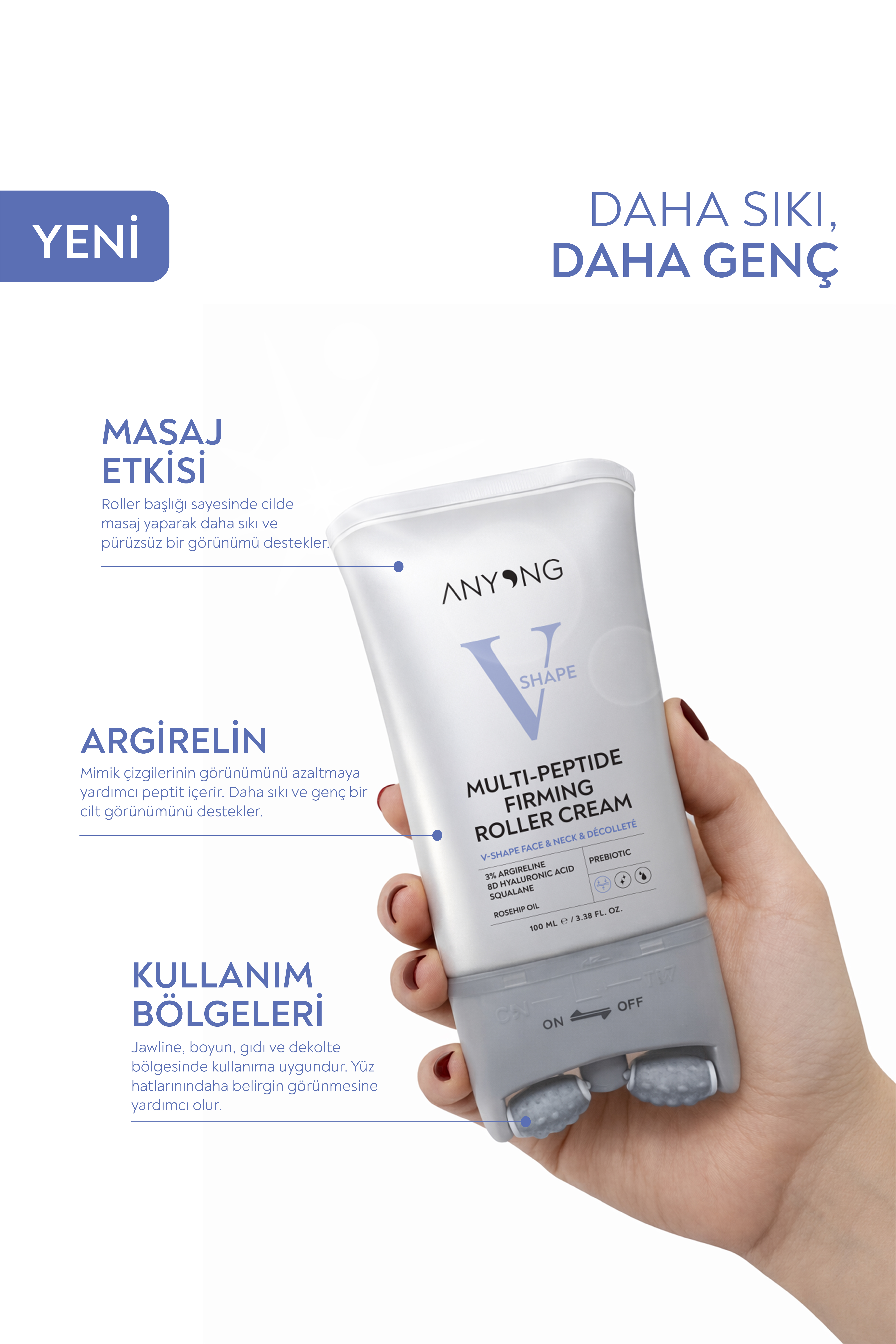 V Shape Multi-Peptide Sıkılaştırıcı Roller Krem