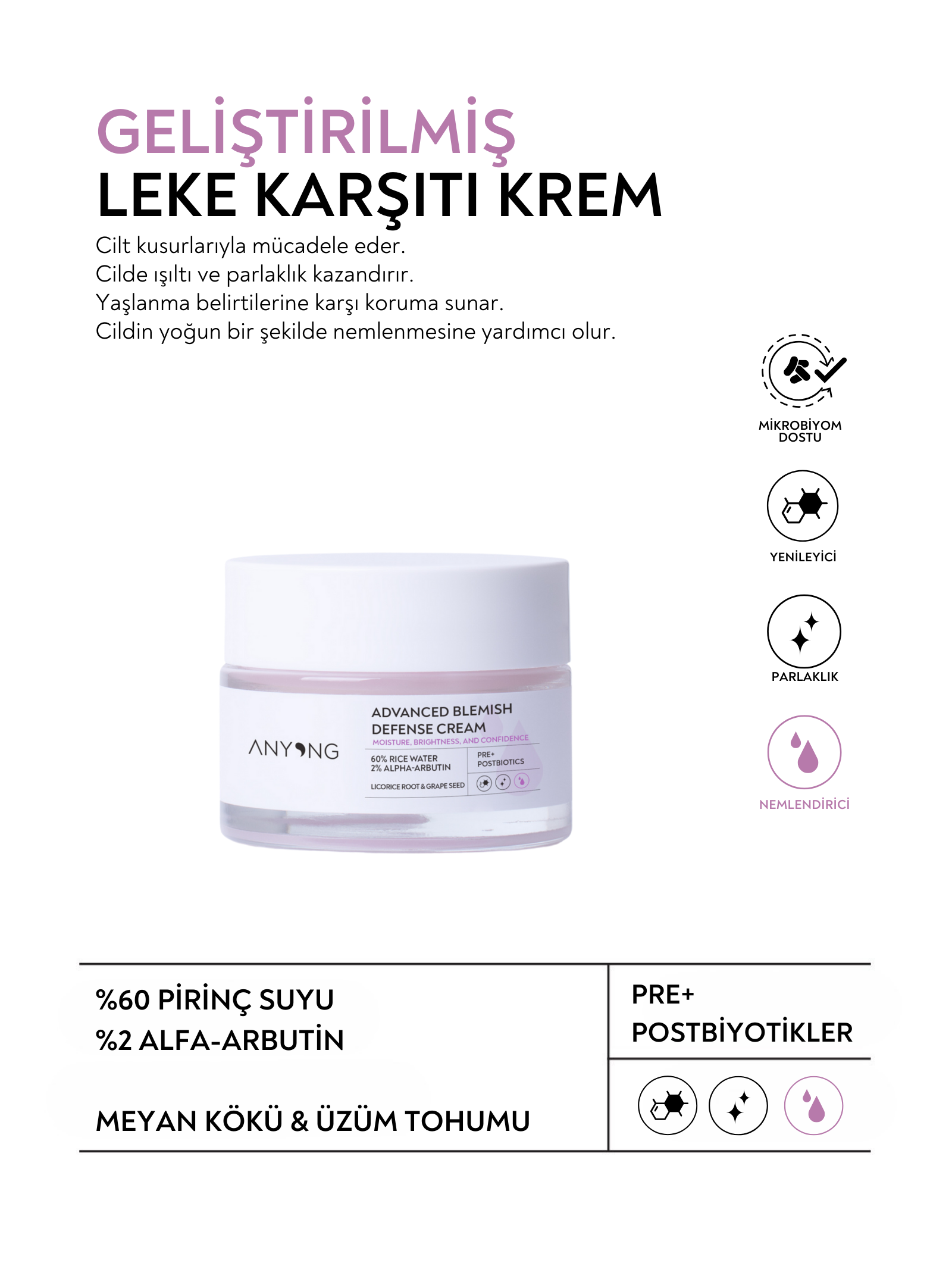 Leke Karşıtı, Aydınlatıcı, Nemlendirici Krem