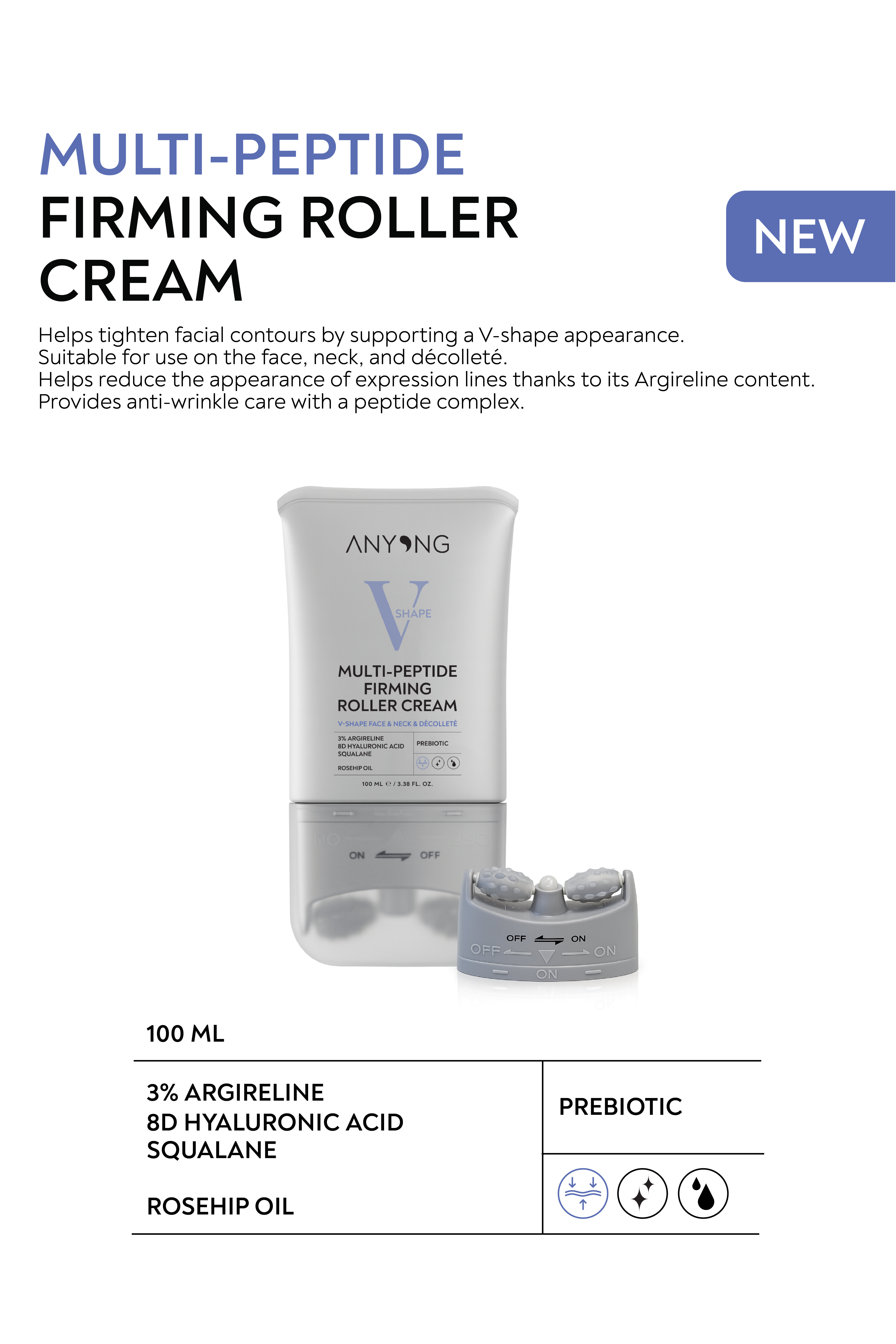 V Shape Multi - Peptide Firming Roller Cream