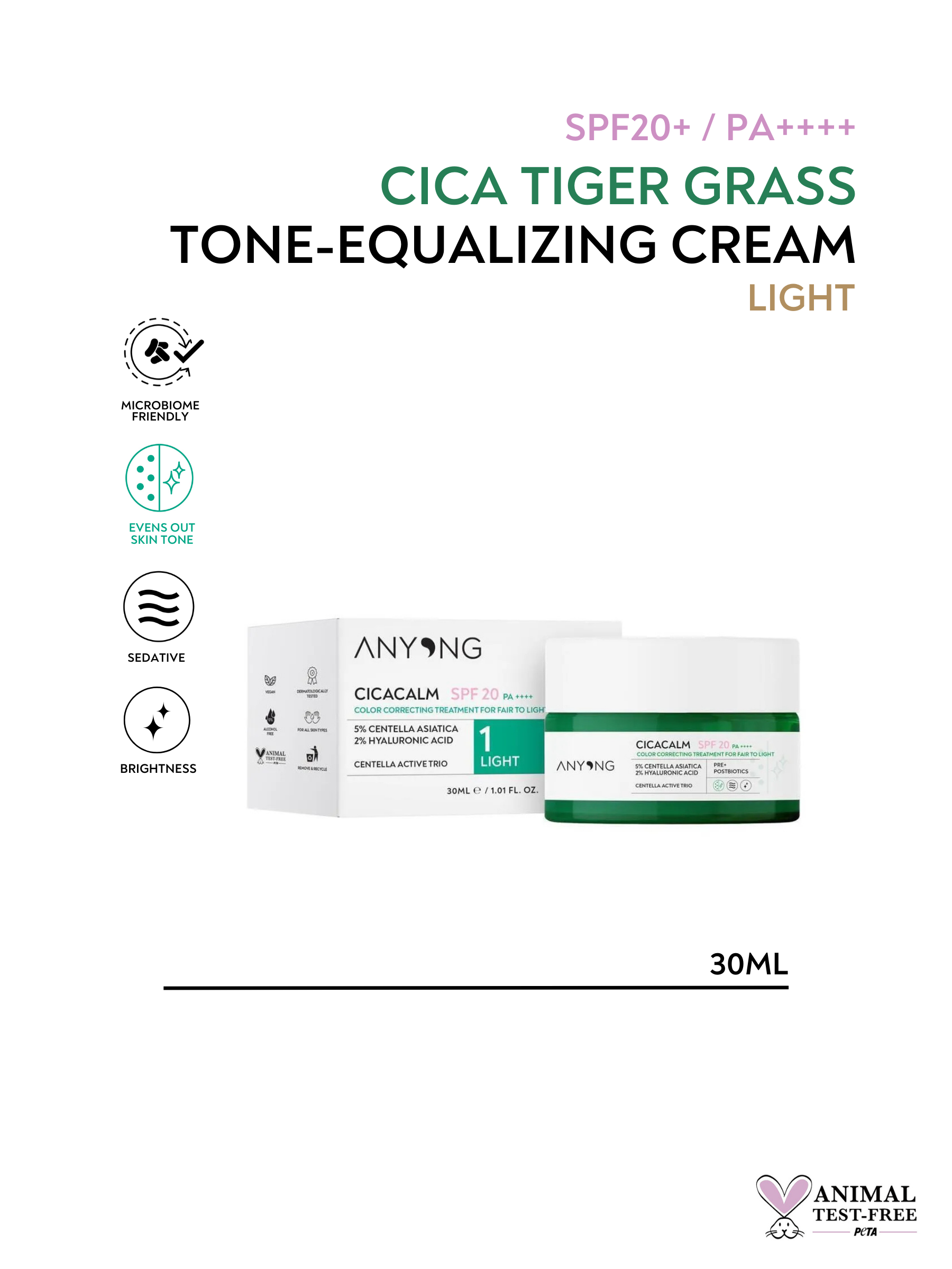 Cicacalm Color Correcting Cream Light  20 SPF