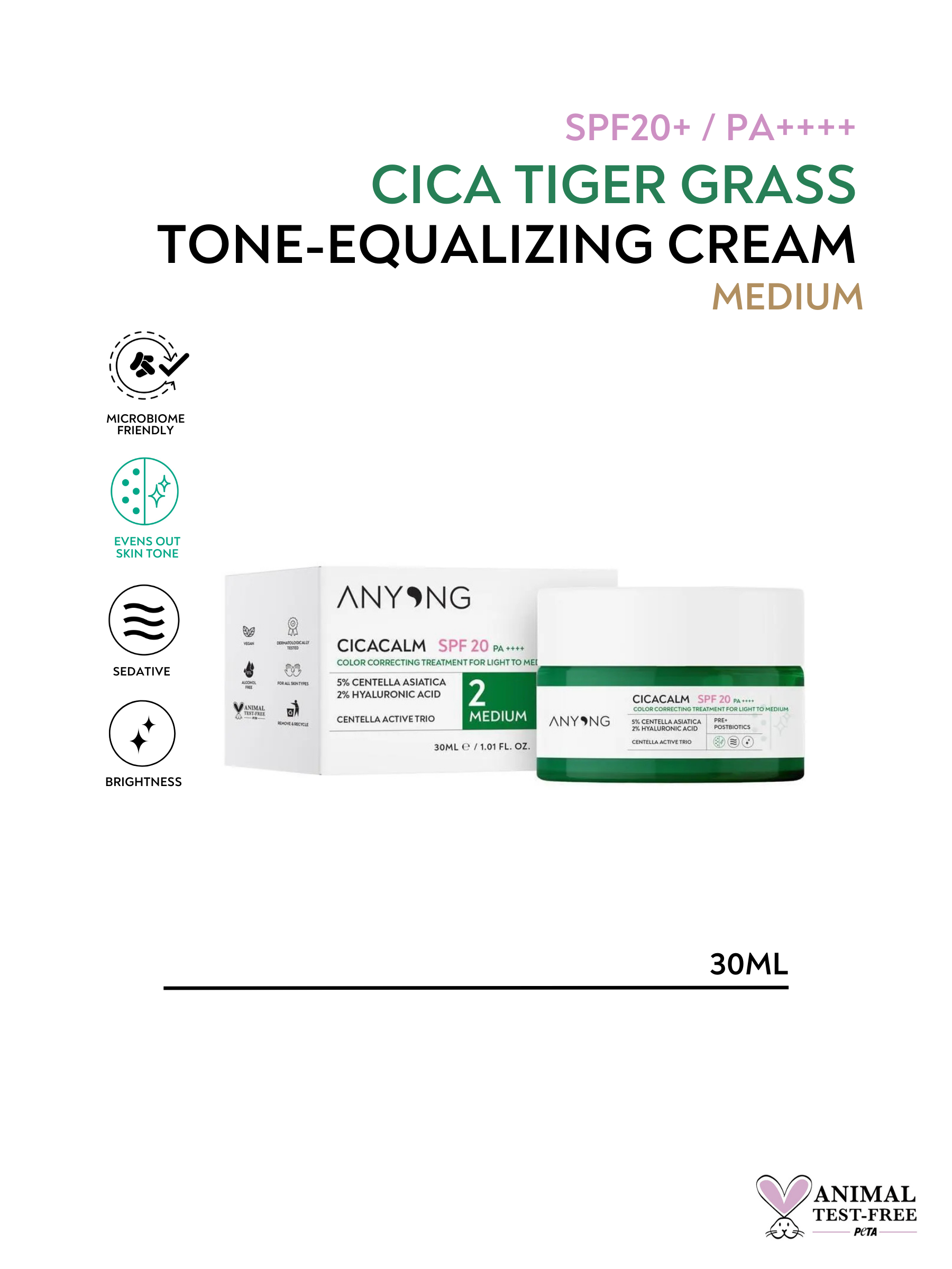 Cicacalm Color Correcting Cream Medium 20 SPF