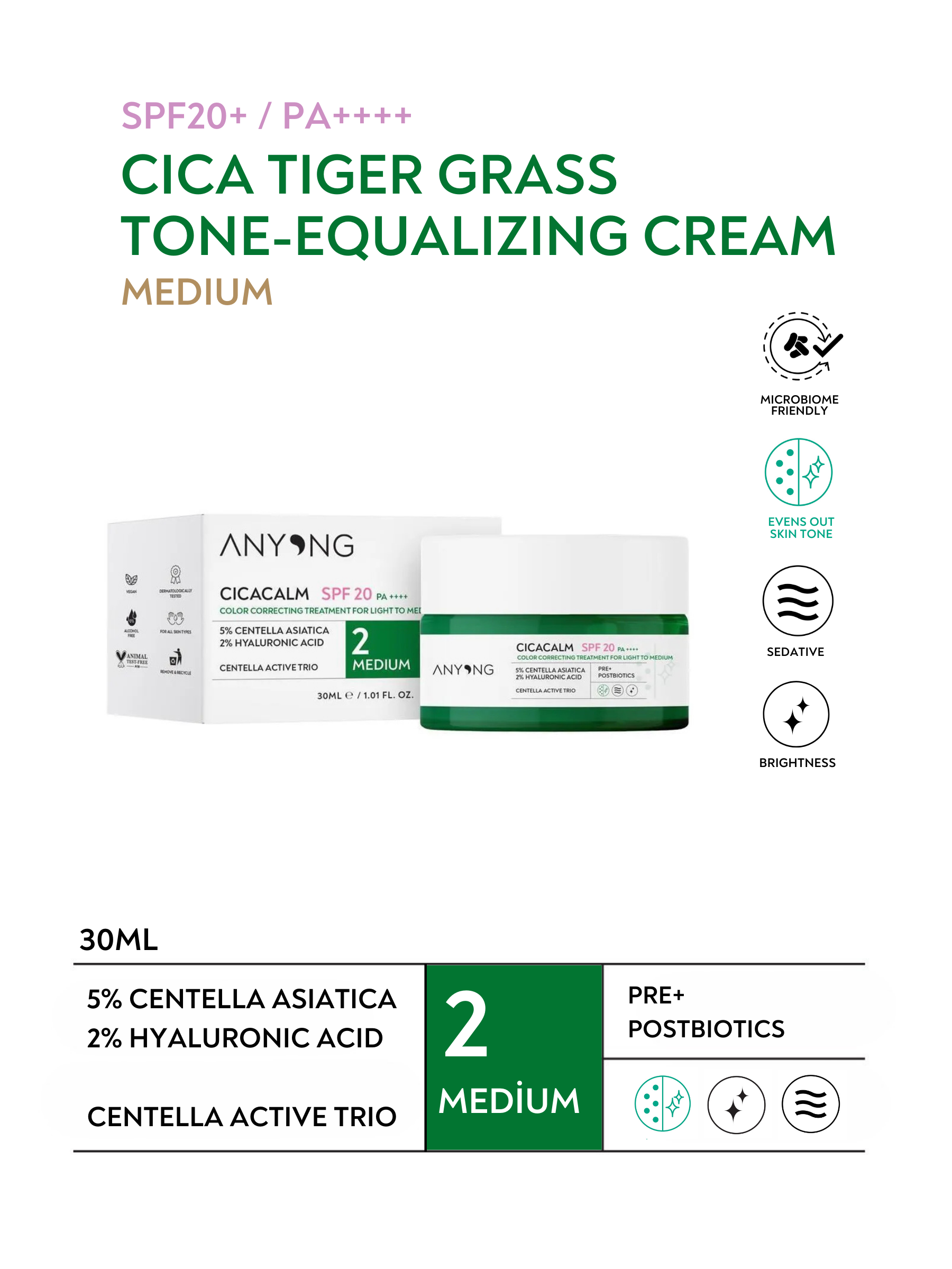 Cicacalm Color Correcting Cream Medium 20 SPF