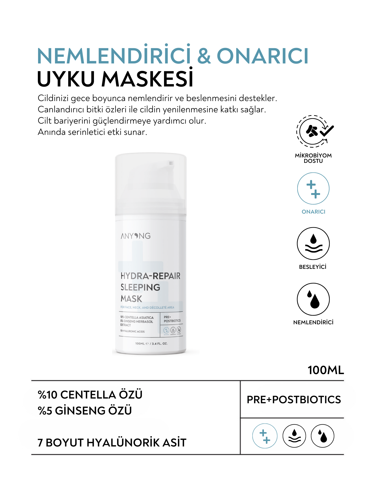 Nemlendirici Onarıcı Uyku Maskesi