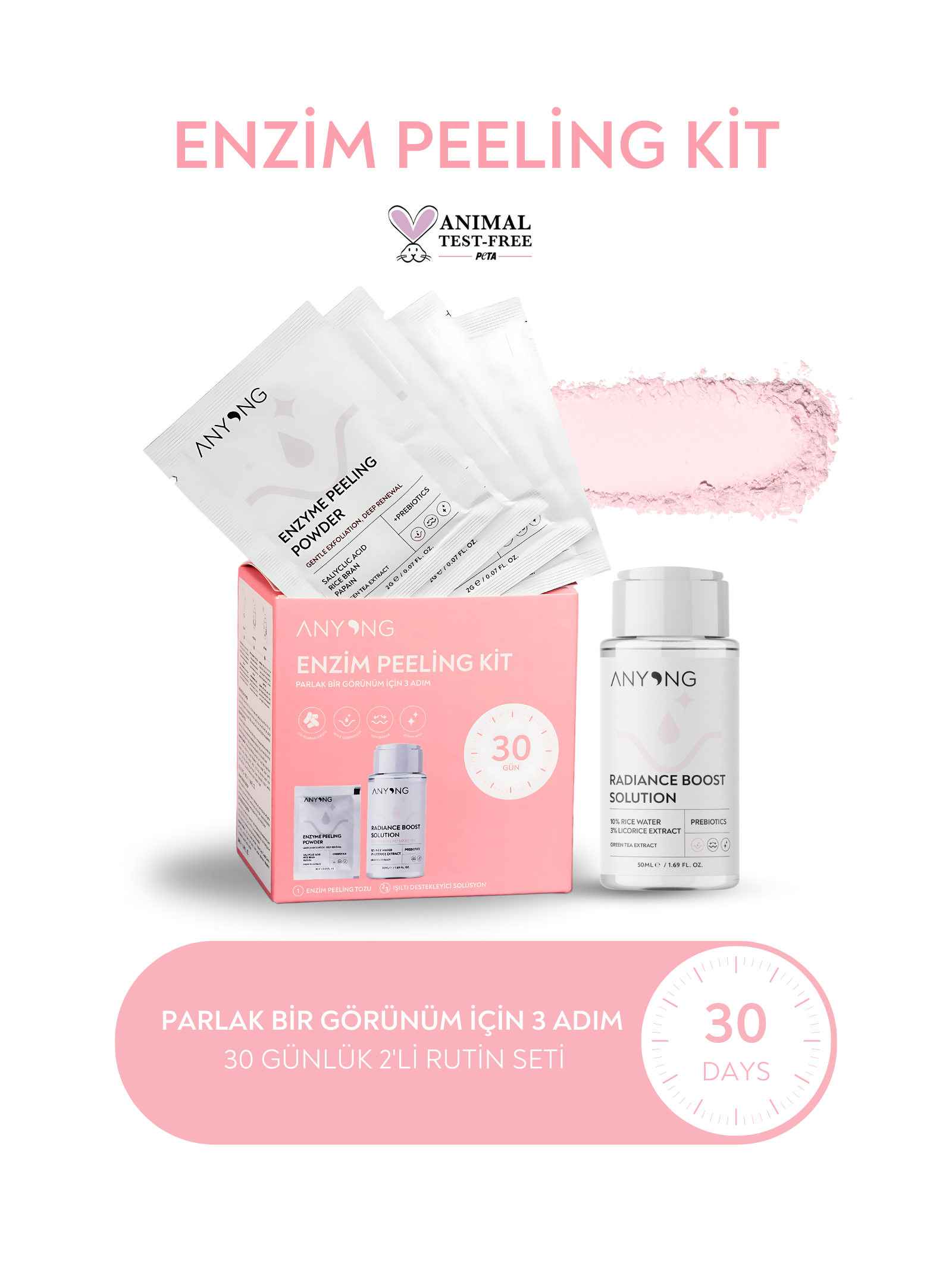 Enzim Peeling Kit (Papain Enzimi, Salisilik Asit & Pirinç Suyu)