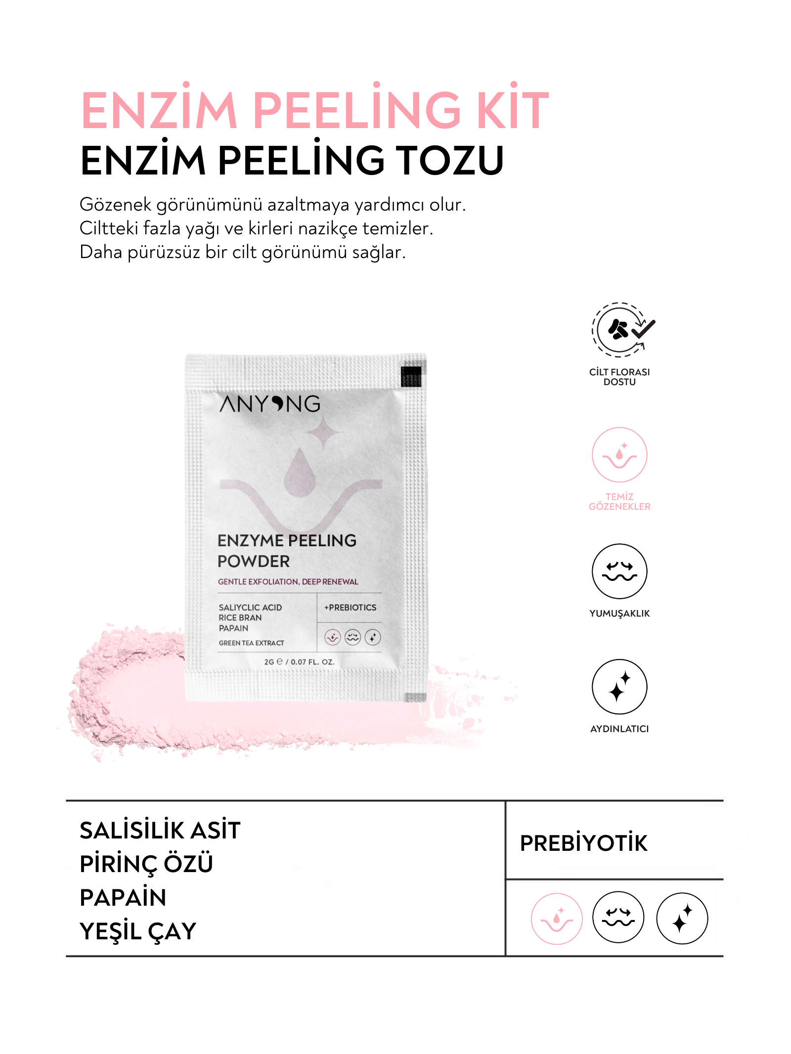 Enzim Peeling Kit (Papain Enzimi, Salisilik Asit & Pirinç Suyu)